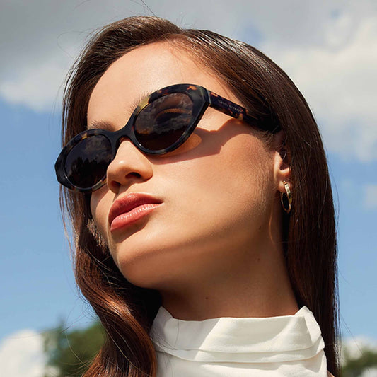La Villette Rosaire brown tortoise oval sunglasses with brown lenses - - Isabel Bernard