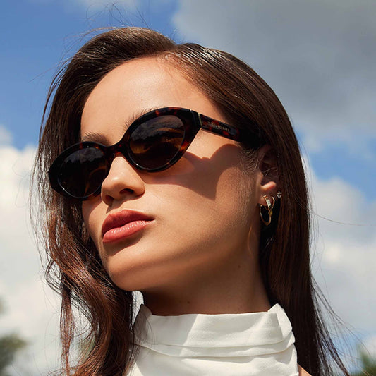 La Villette Rosaire brown tortoise oval sunglasses with brown lenses - - Isabel Bernard