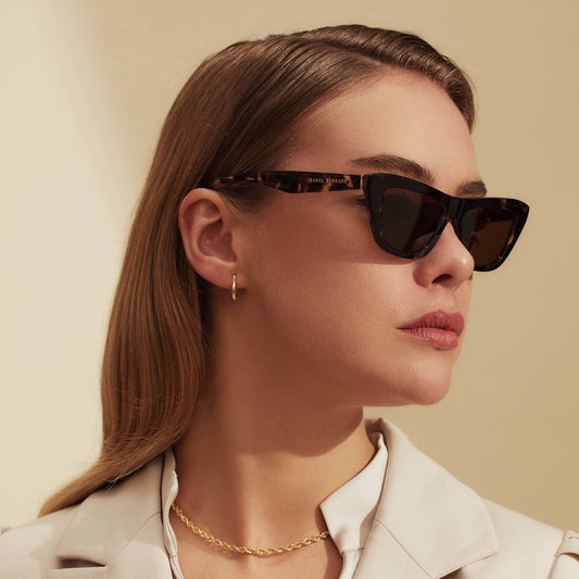 La Villette Roselin brown tortoise cat eye sunglasses with brown lenses - - Isabel Bernard