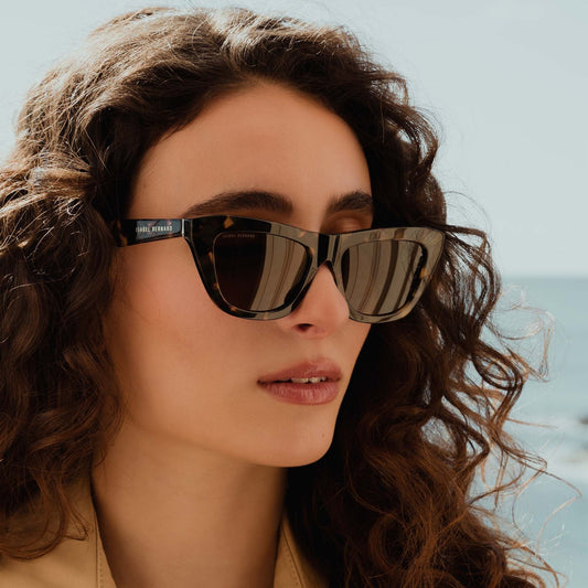La Villette Roselin brown tortoise cat eye sunglasses with brown lenses - - Isabel Bernard