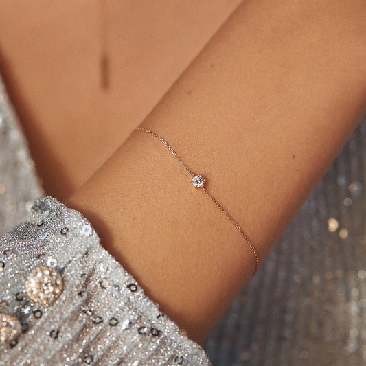 La Concorde Apolline 14 karat rose gold bracelet with zirconia stone - - Isabel Bernard