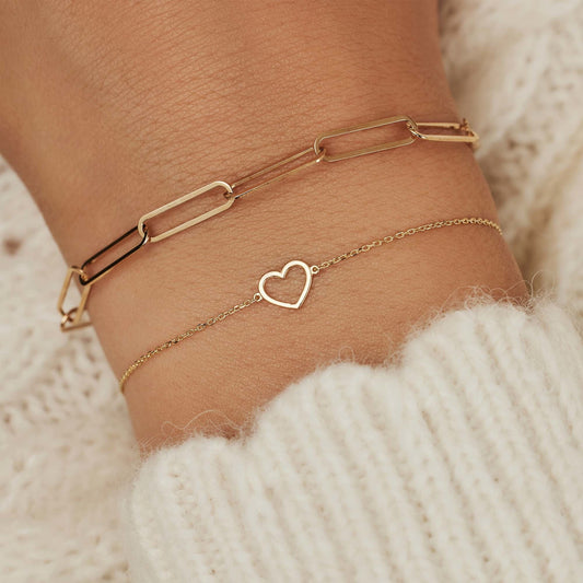 Belleville Amore 14 karat gold bracelet with heart - - Isabel Bernard