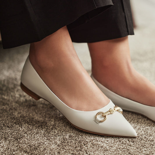 Vendôme Elita white calfskin leather ballerinas - - Isabel Bernard