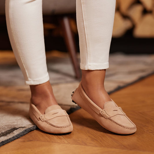 Vendôme Marie beige suede moccasins - - Isabel Bernard