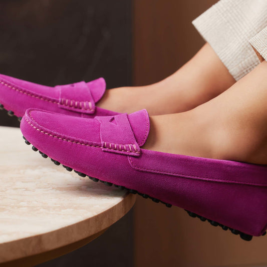 Vendôme Marie fuchsia suede moccasins - - Isabel Bernard