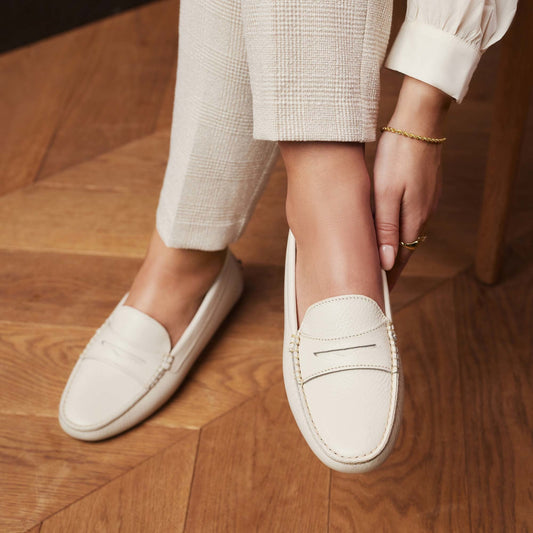 Vendôme Marie beige calfskin leather moccasins - - Isabel Bernard