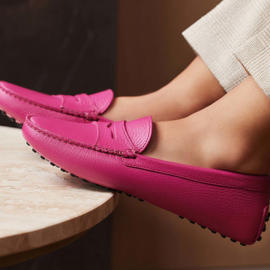 Vendôme Marie fuchsia calfskin leather moccasins - - Isabel Bernard