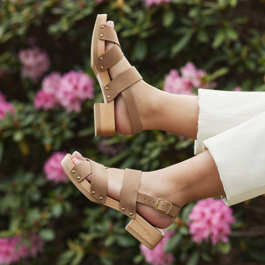 Vendôme Femy taupe calfskin leather clogs - - Isabel Bernard