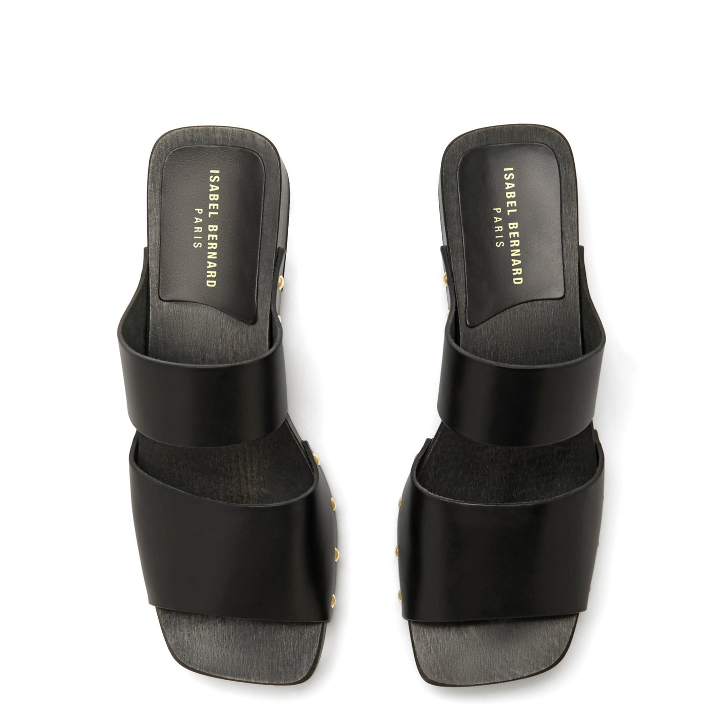 Vendôme Carmen black calfskin leather clogs - - Isabel Bernard