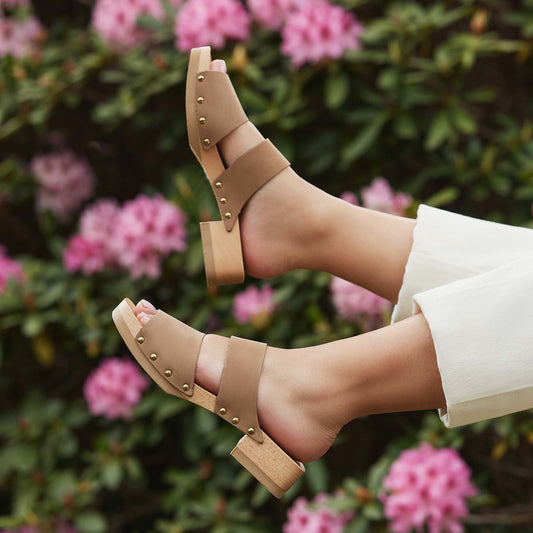 Vendôme Carmen taupe calfskin leather clogs - - Isabel Bernard