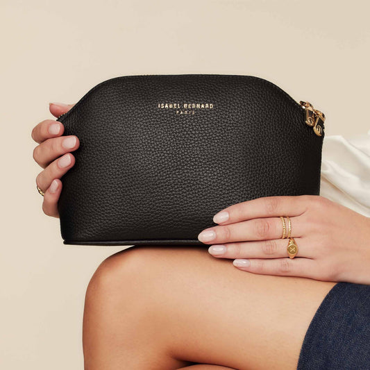 Honoré Brunelle black calfskin leather toiletry bag - - Isabel Bernard