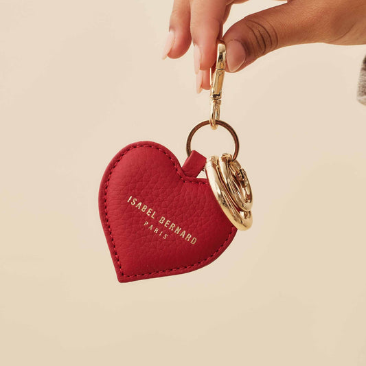 Honoré Faye red calfskin leather heart key ring - - Isabel Bernard