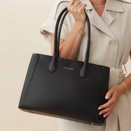Cadeau d'Isabel black leather handbag and wallet gift set - - Isabel Bernard