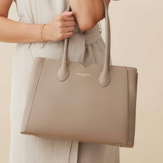 Cadeau d'Isabel taupe leather handbag and wallet gift set - - Isabel Bernard