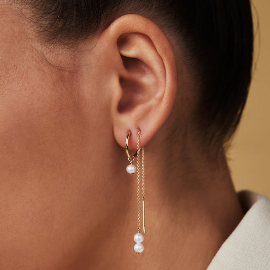 Cadeau d'Isabel 14 karat gold earring set with freshwater pearls - - Isabel Bernard