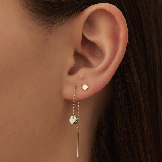Cadeau d'Isabel 14 karat gold earrings set with coins - - Isabel Bernard