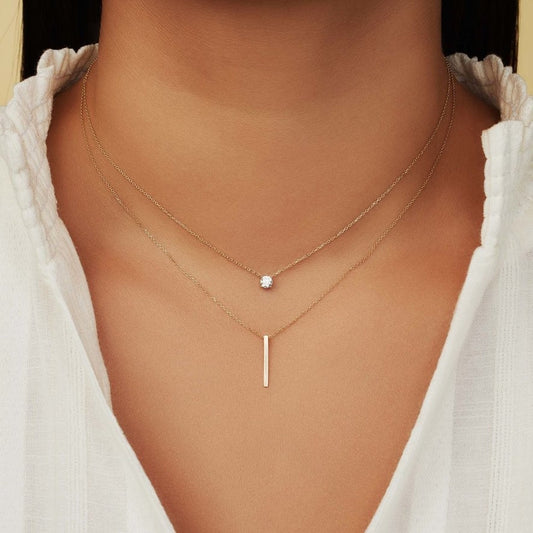 Cadeau d'Isabel 14 karat gold necklaces gift set with zirconia stones - - Isabel Bernard
