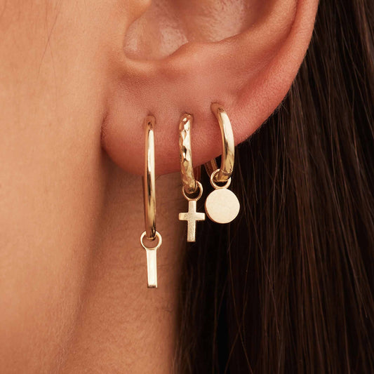 Cadeau d'Isabel 14 karat gold four-piece earring charm set | without hoop earrings - - Isabel Bernard