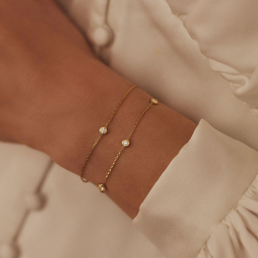 De la Paix Alfie 14 karat gold bracelet with diamond 0.05 carat - - Isabel Bernard