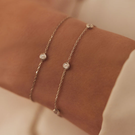 De la Paix Alfie 14 karat white gold bracelet with diamond 0.12 carat - - Isabel Bernard