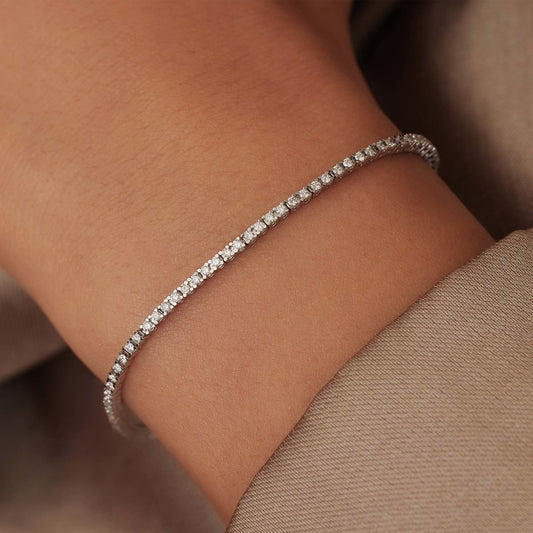 De la Paix Madeline 14 karat white gold tennis bracelet with diamond 1.08 carat - - Isabel Bernard