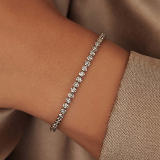 De la Paix Alfie 14 karat white gold tennis bracelet with diamond 0.36 carat - - Isabel Bernard