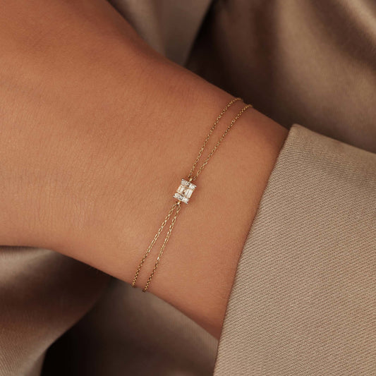 De la Paix Maxime 14 karat gold bracelet with diamond 0.10 carat - - Isabel Bernard