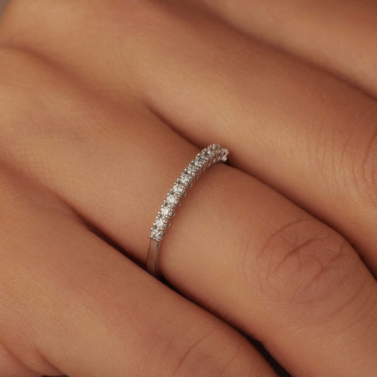De la Paix Madeline 14 karat white gold ring with diamond 0.14 carat - - Isabel Bernard