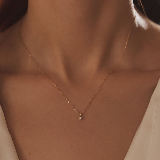 De la Paix Emily 14 karat gold necklace with diamond 0.05 carat - - Isabel Bernard