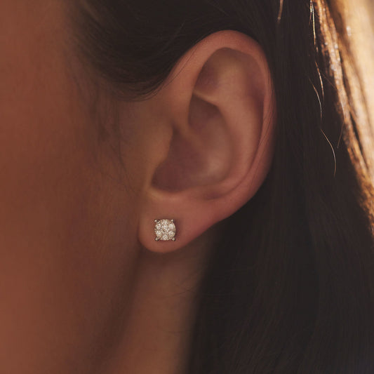 De la Paix Hanaé 14 karat white gold ear studs with diamond 0.28 carat - - Isabel Bernard