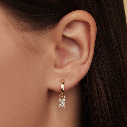 De la Paix Maxime 14 karat gold hoop earrings with diamond 0.18 carat - - Isabel Bernard