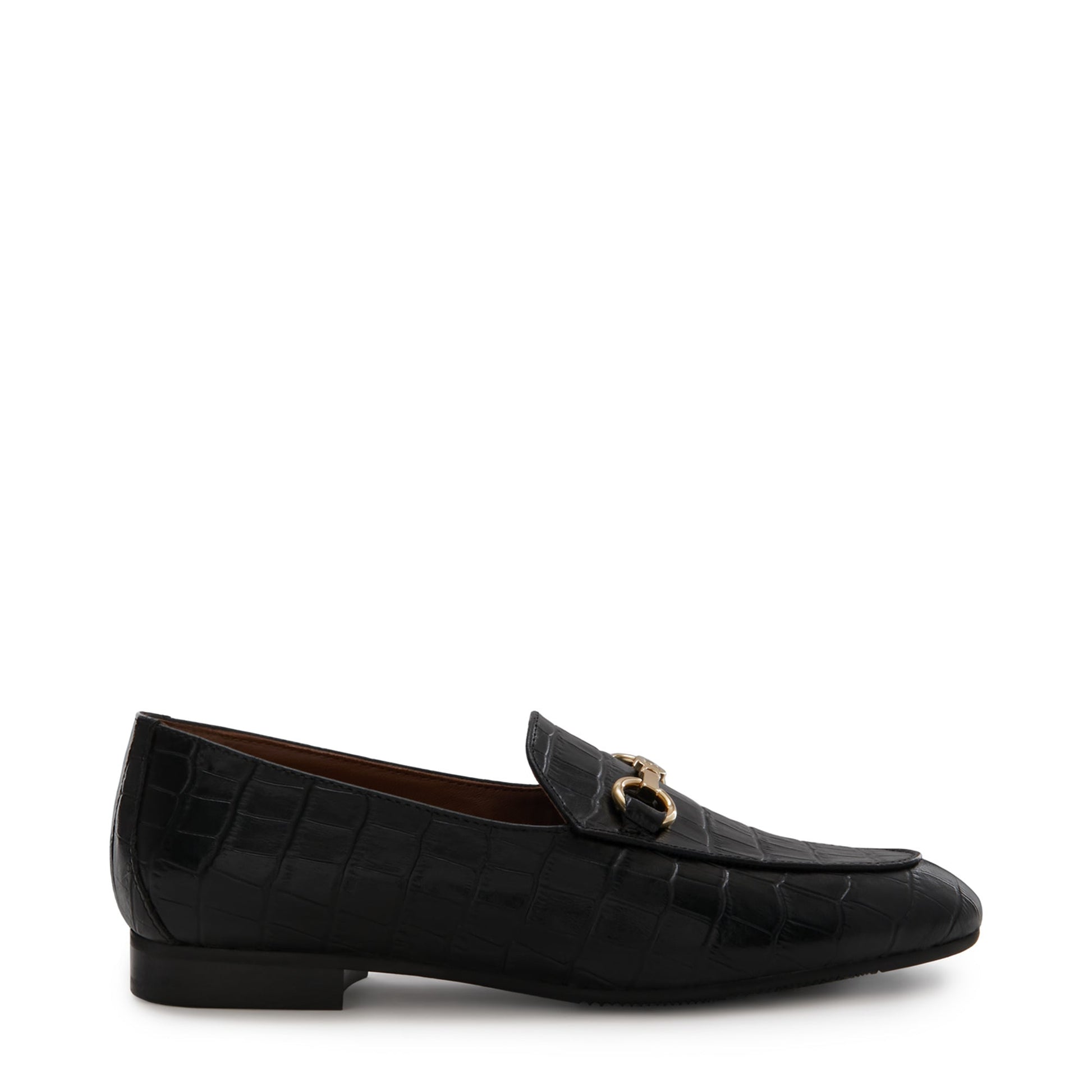 Vendôme Fleur croco black calfskin leather loafers -  - Isabel Bernard
