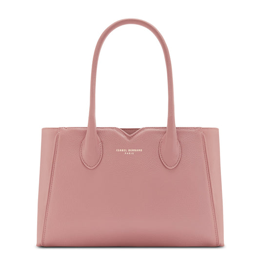 Honoré Cloe Midi pink calfskin leather handbag -  - Isabel Bernard