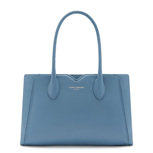 Honoré Cloe Midi blue calfskin leather handbag -  - Isabel Bernard