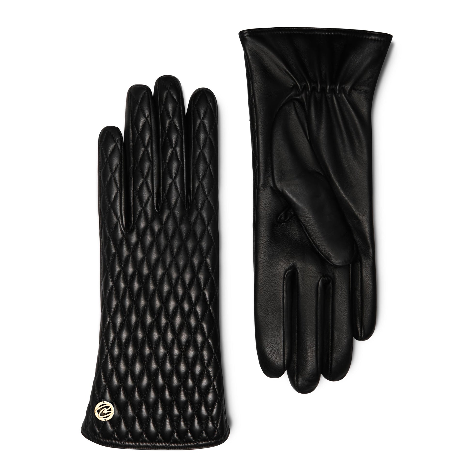 Honoré Rosette black goatskin leather gloves -  - Isabel Bernard