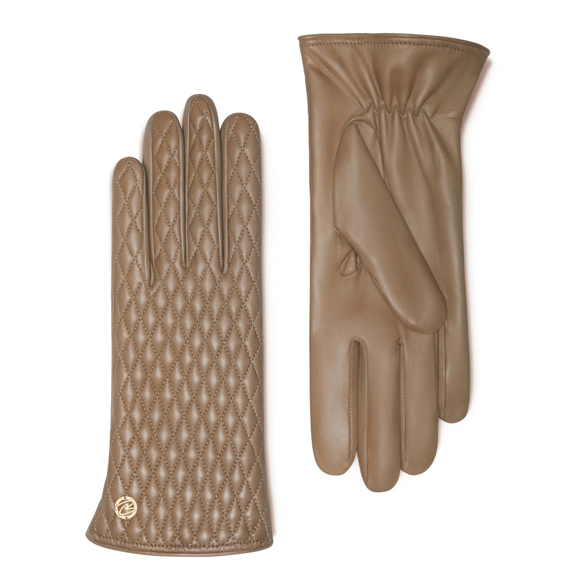 Honoré Rosette taupe goatskin leather gloves -  - Isabel Bernard