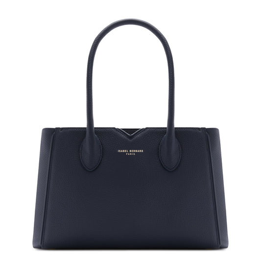 Honoré Cloe Midi blue calfskin leather handbag -  - Isabel Bernard