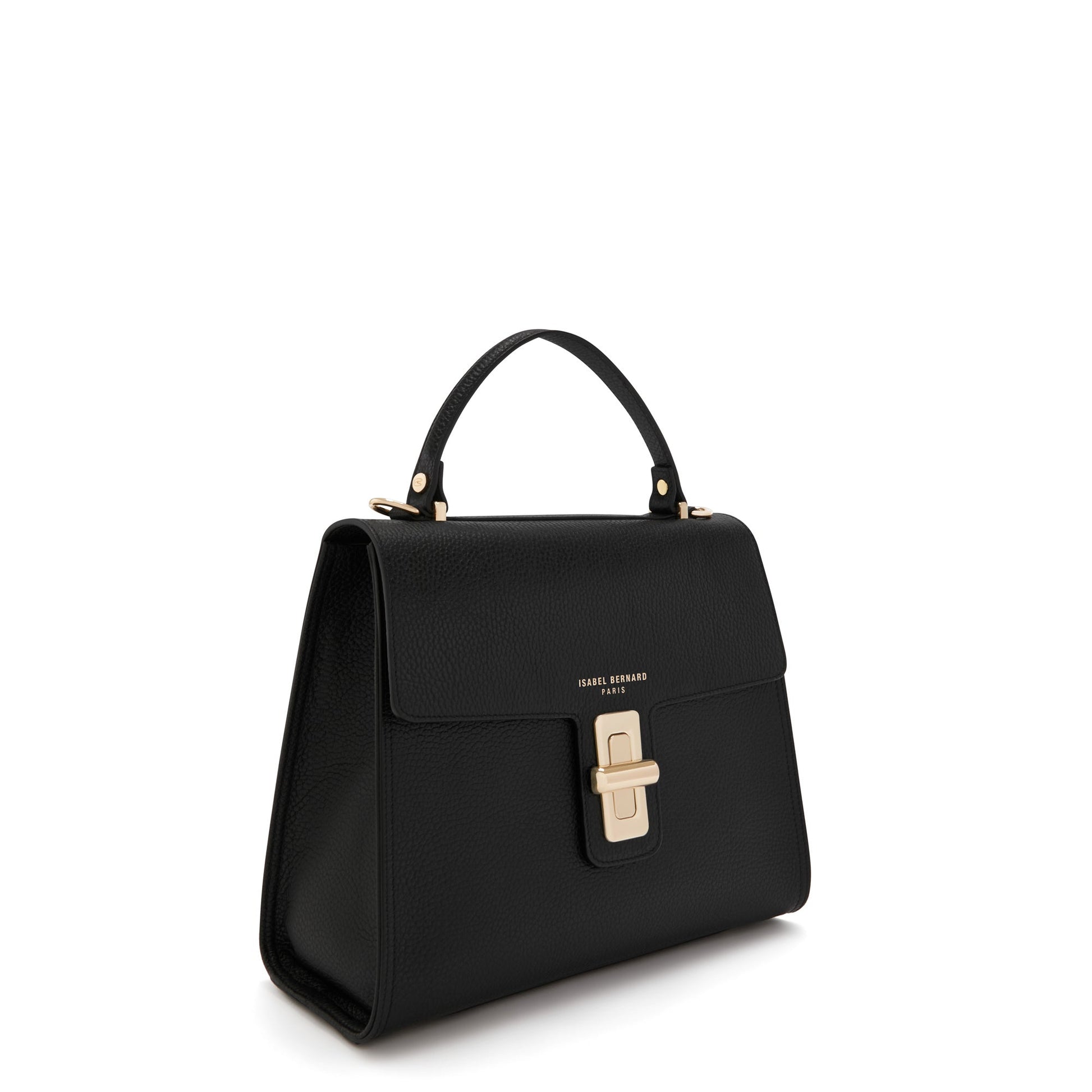 Femme Forte Simone Midi black leather handbag calfskin leather -  - Isabel Bernard