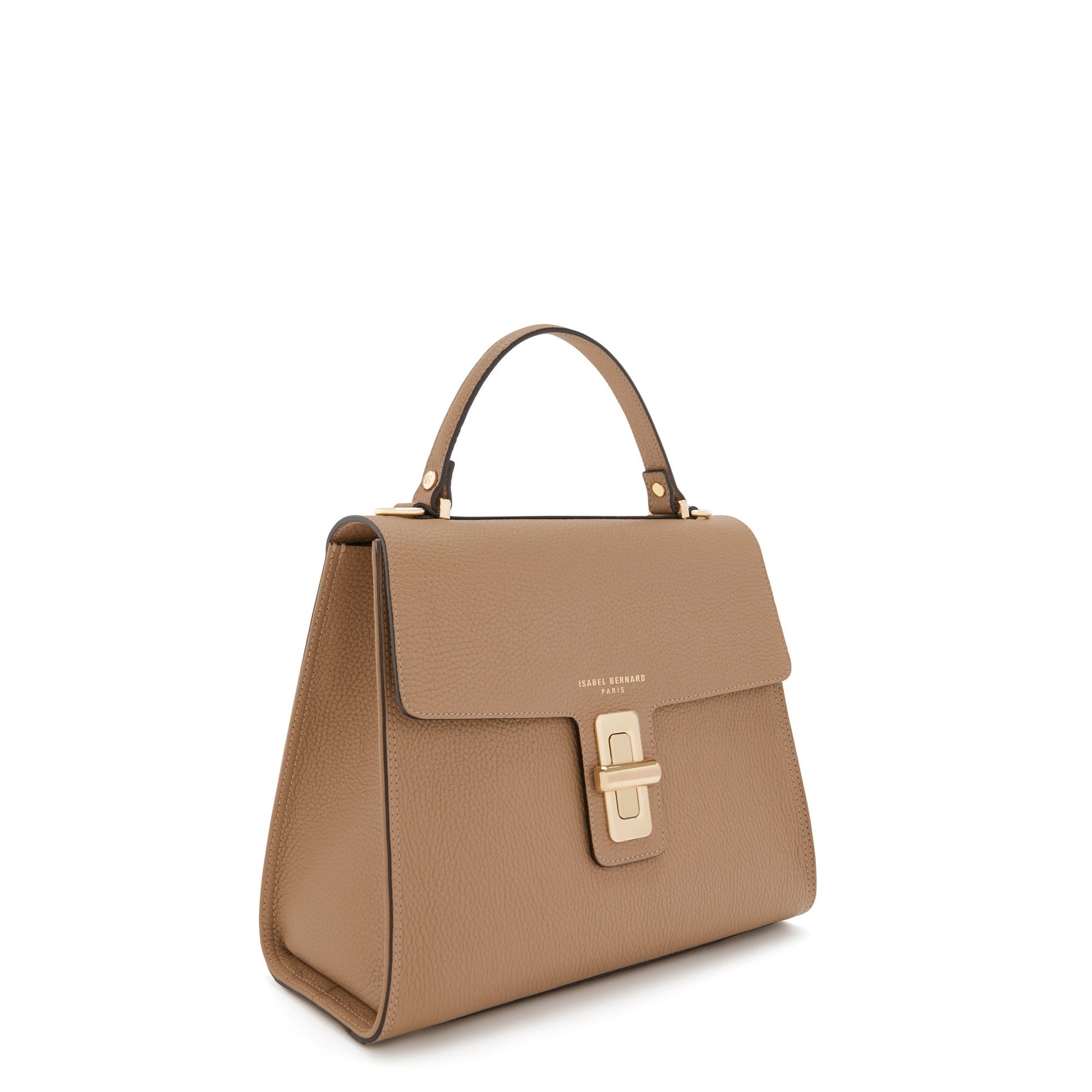 Femme Forte Simone Midi beige leather handbag calfskin leather -  - Isabel Bernard