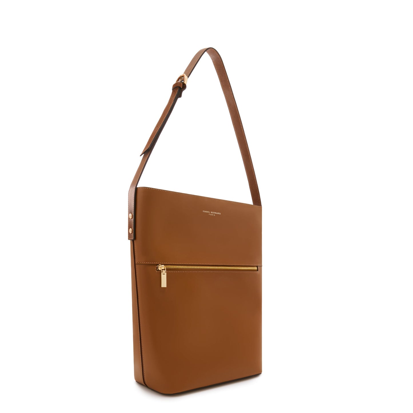 Honoré Flora camel calfskin leather shoulder bag with laptop compartment -  - Isabel Bernard
