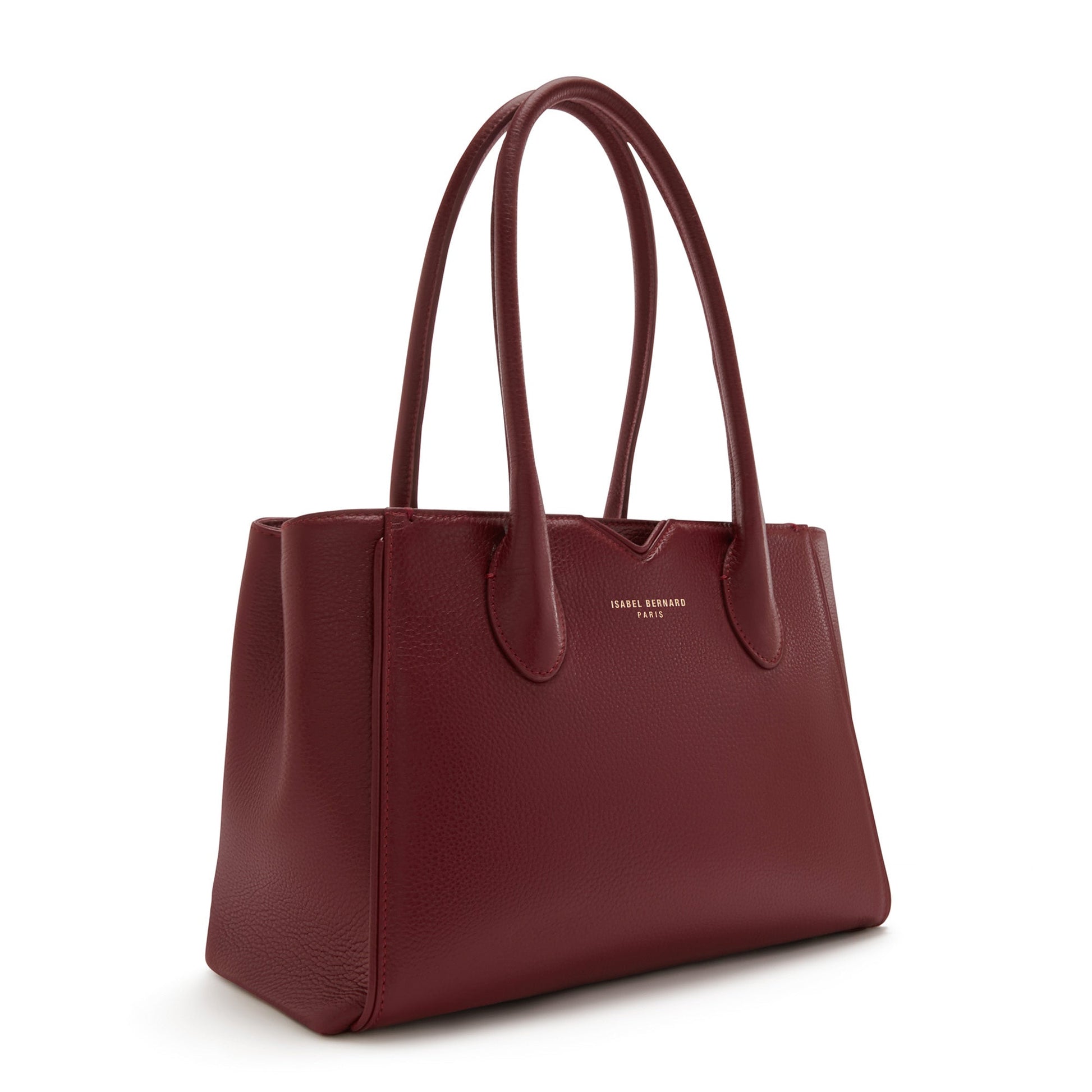 Honoré Cloe Midi bordeaux red calfskin leather handbag -  - Isabel Bernard