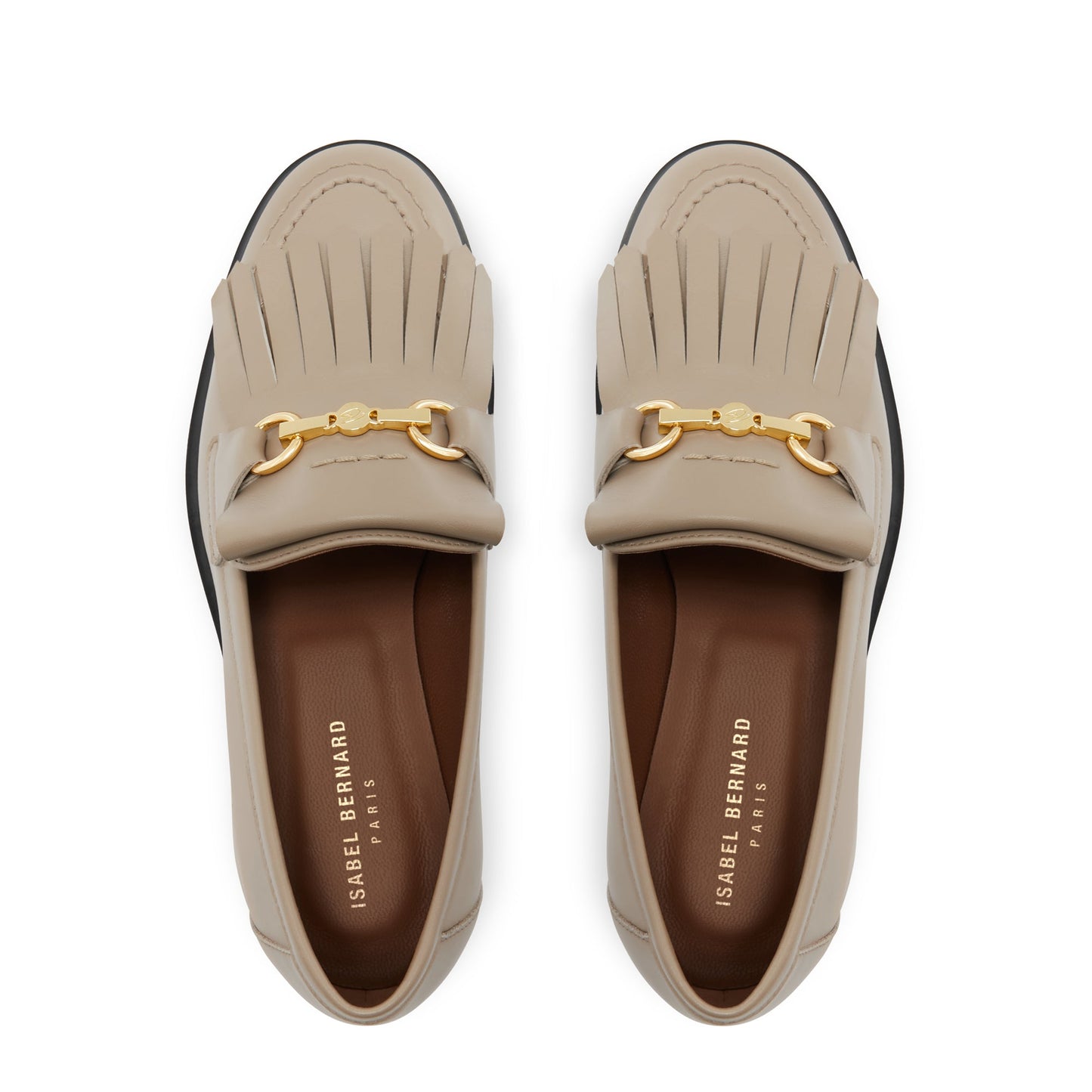 Vendôme Lave taupe calfskin leather loafers -  - Isabel Bernard