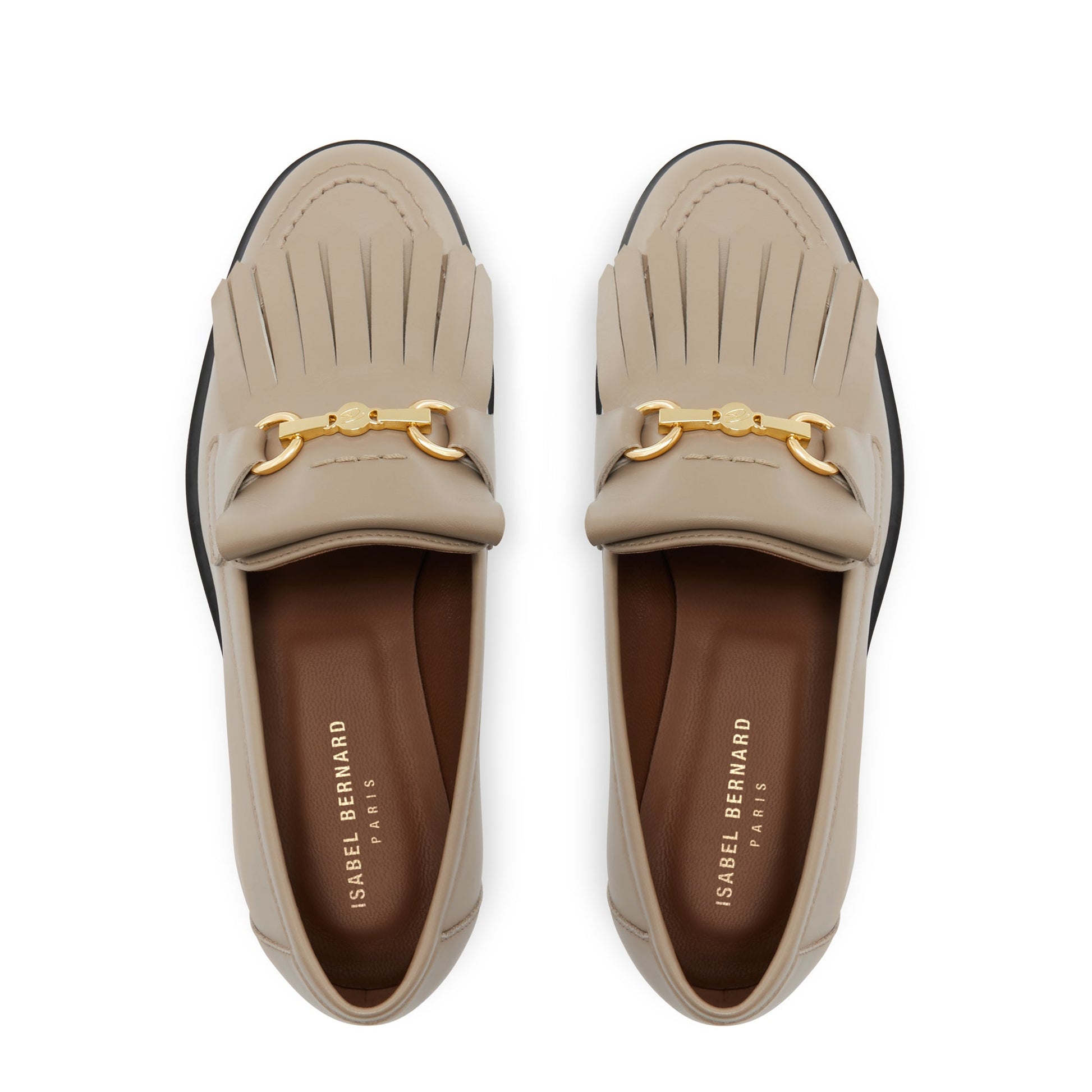 Vendôme Lave taupe calfskin leather loafers -  - Isabel Bernard