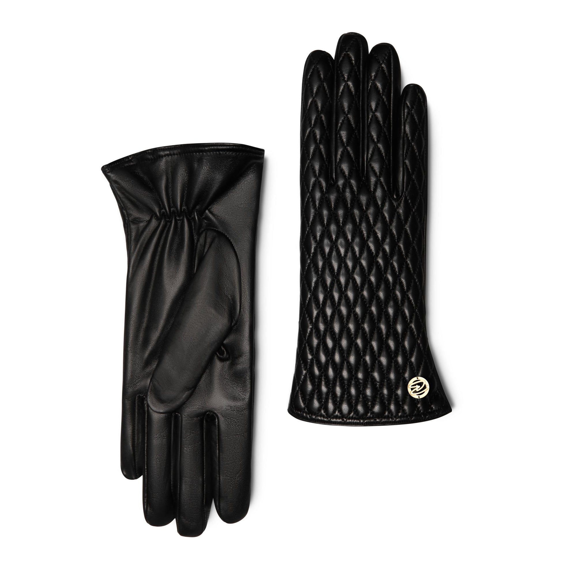 Honoré Rosette black goatskin leather gloves -  - Isabel Bernard