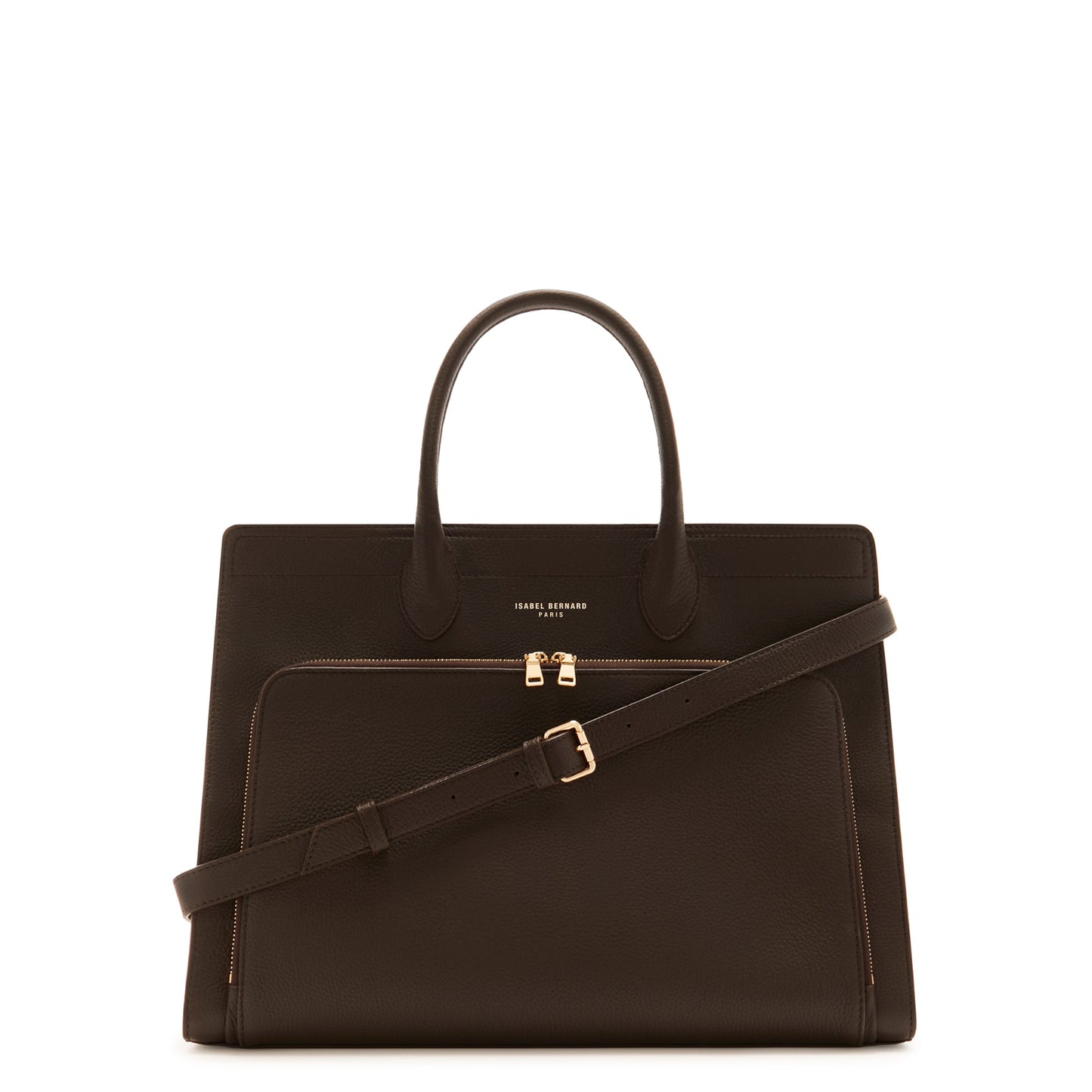 Honoré Nadine brown calfskin leather handbag with laptop compartment -  - Isabel Bernard