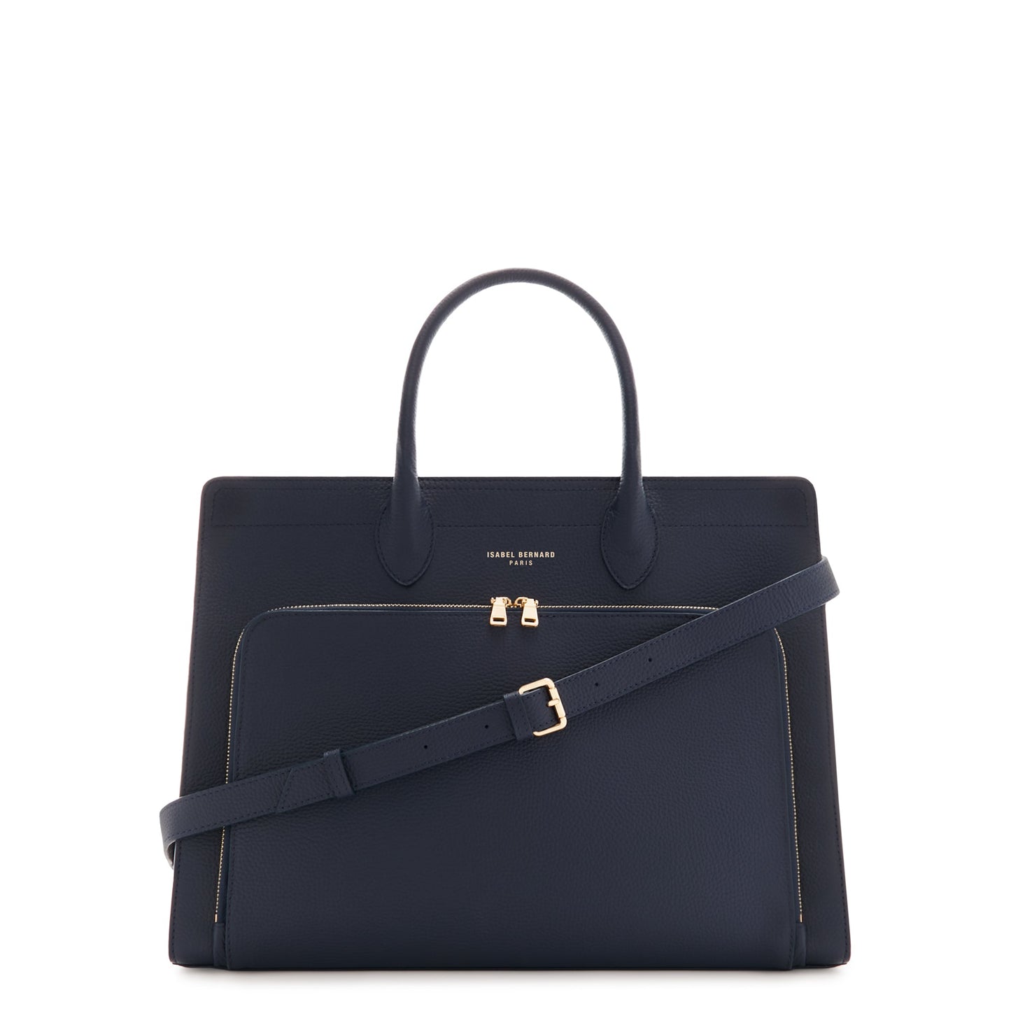Honoré Nadine blue calfskin leather handbag with laptop compartment -  - Isabel Bernard
