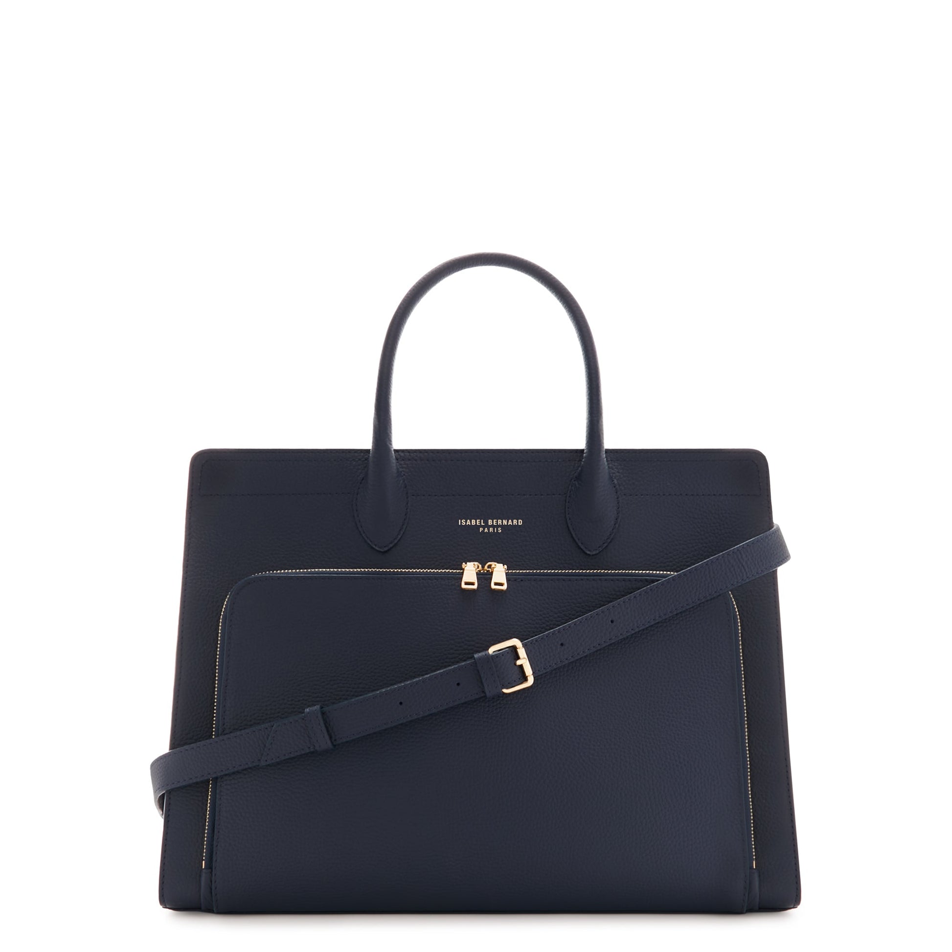 Honoré Nadine blue calfskin leather handbag with laptop compartment -  - Isabel Bernard