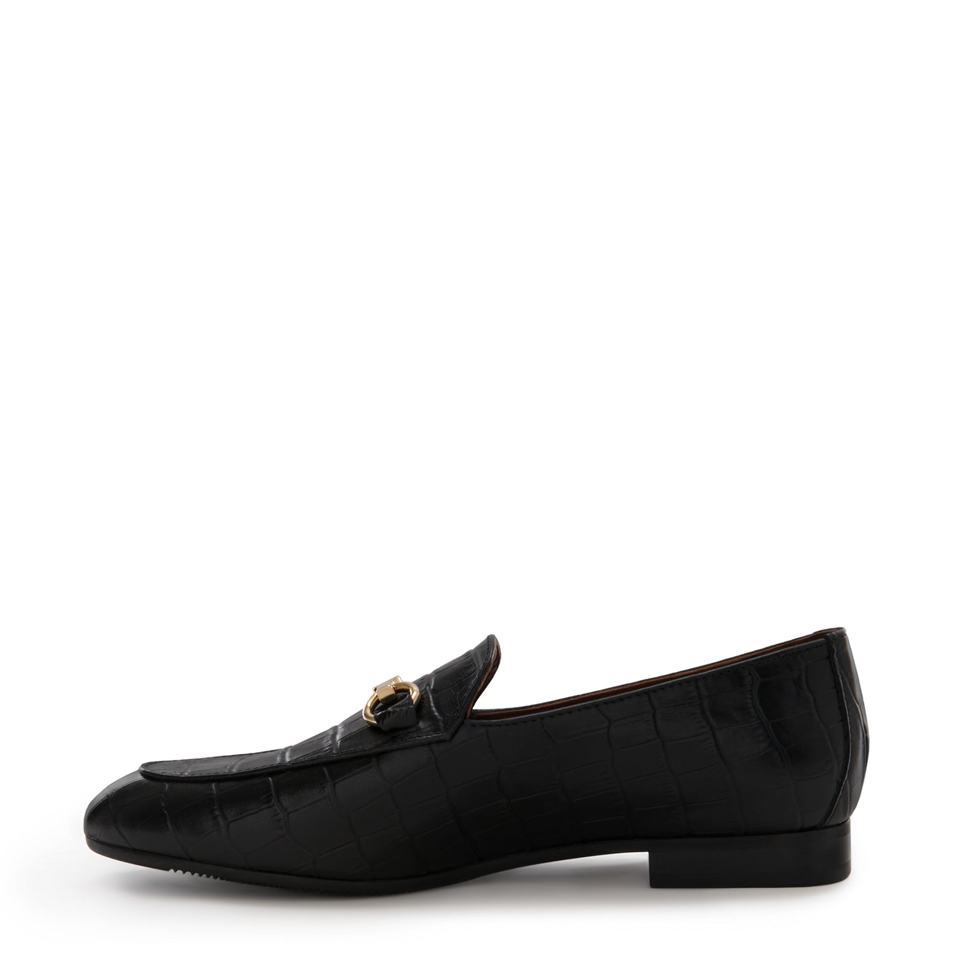 Vendôme Fleur croco black calfskin leather loafers -  - Isabel Bernard