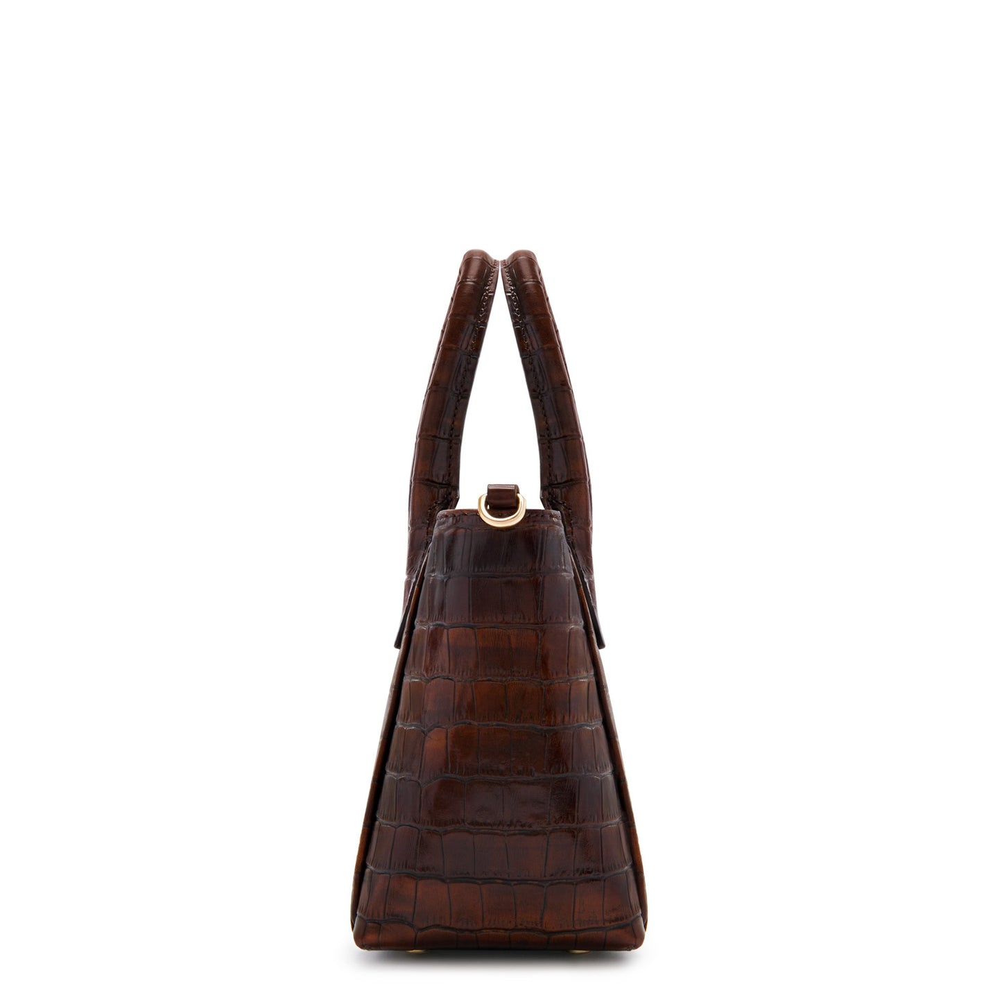 Honoré Cloe Mini croco brown calfskin leather handbag -  - Isabel Bernard