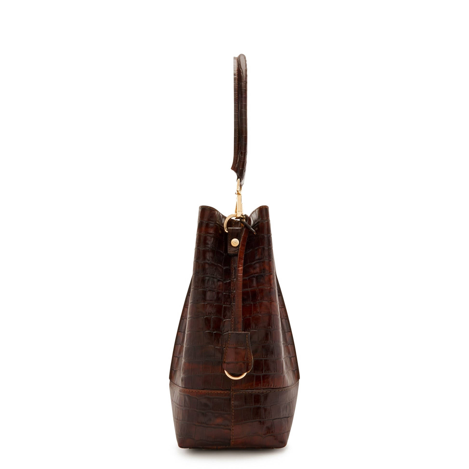 Femme Forte Macie croco brown calfskin leather handbag -  - Isabel Bernard